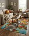 Seaside Blooms Collection Area Rug - Eden Rectangle Multi  lifestyle 13