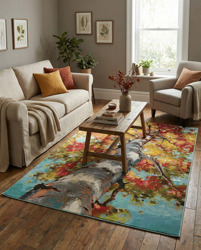 Seaside Blooms Collection Area Rug - Eden Rectangle Multi  lifestyle 13