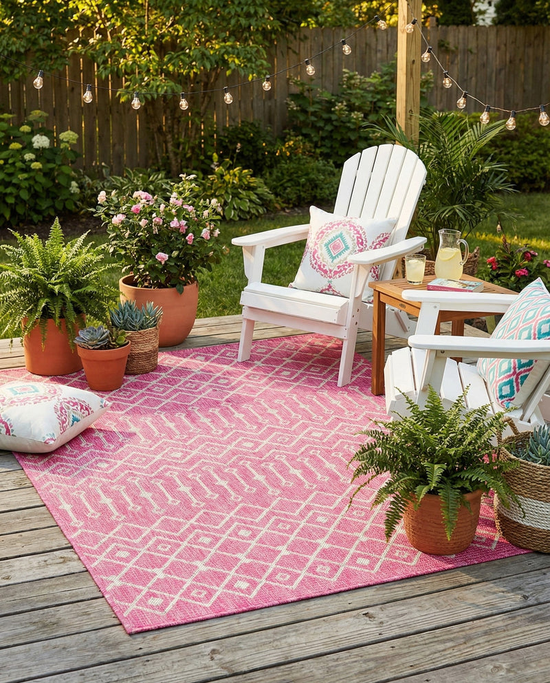 Savannah Pergola Collection Area Rug -  Pergola (Fuschia) Rectangle Fuschia  lifestyle 8