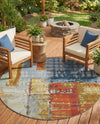 Urban Terrace Collection Area Rug -  Arbour Round Multi  lifestyle 34