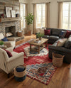 Patio Heritage Collection Area Rug -  Alcove Rectangle Red and Navy Blue  lifestyle 22