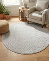 Garden Lattice Charm Collection Area Rug -  Pergola (Grey) Round Grey  lifestyle 64