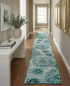 Riviera Elegance Collection Area Rug -  Monaco (Turquoise) Runner Turquoise  lifestyle 77