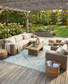 Patio Heritage Collection Area Rug -  Augusta (Aqua) Rectangle Aqua  lifestyle 28