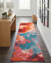 Urban Terrace Collection Area Rug -  Patio Runner Gray and Pink  lifestyle 77
