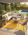 Garden Lattice Charm Collection Area Rug -  Pergola (Yellow) Square Yellow  lifestyle 50