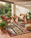 Outdoor Marrakesh Collection Area Rug -  Agadir Rectangle Multi Black  lifestyle 5