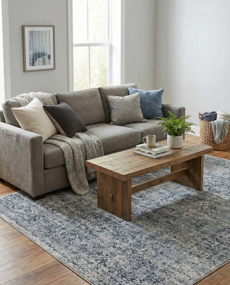 Coastal Manor Collection Area Rug -  Marina Rectangle Blue Gray  lifestyle 37