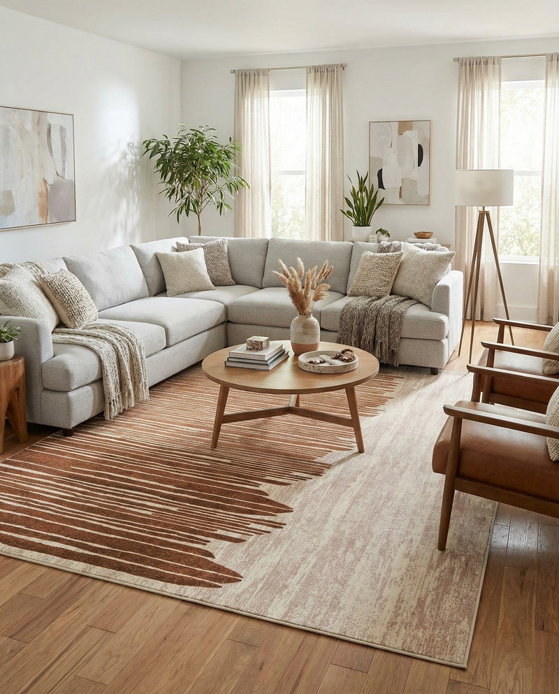 Urban Terrace Collection Area Rug -  Balcony Rectangle Beige Brown  lifestyle 13