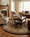 Jaipur Elegance Collection Area Rug -  Nahargarh (Brown) Round Brown  lifestyle 36