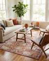 Seville Stripes Collection Area Rug -  Cordoba (Brick Red) Rectangle Brick Red  lifestyle 26