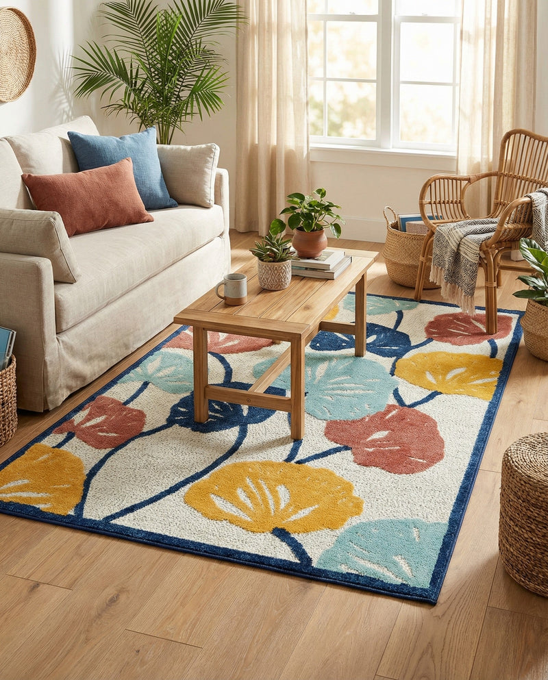 Caribbean Terrace Collection Area Rug -  Grenada Rectangle Ivory  lifestyle 28