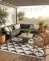 Urban Terrace Collection Area Rug -  Gramercy Square Black and White  lifestyle 61