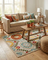 Outdoor Marrakesh Collection Area Rug -  Asilah Rectangle Ivory Beige  lifestyle 50