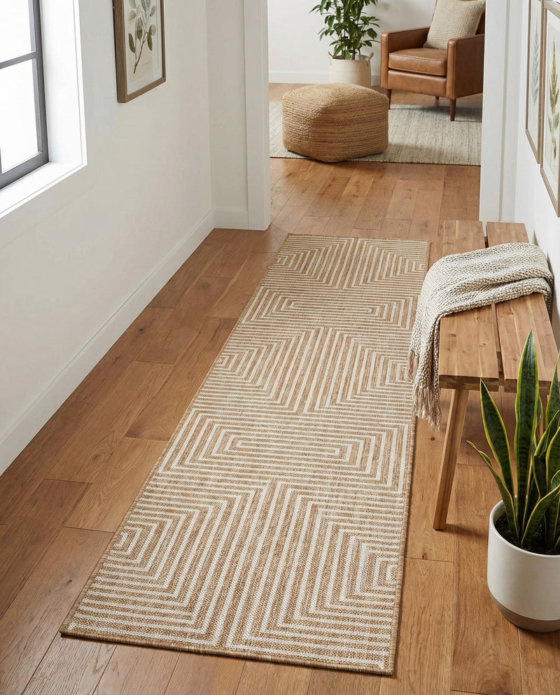 Urban Terrace Collection Area Rug -  Astoria (Taupe) Runner Taupe  lifestyle 30