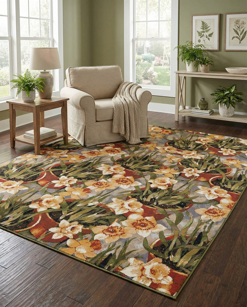 Seaside Blooms Collection Area Rug - Eden Rectangle Multi  lifestyle 6