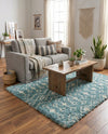 Berber Lattice Shag Collection Area Rug - Atlas (Light Blue) Square Light Blue  lifestyle 30