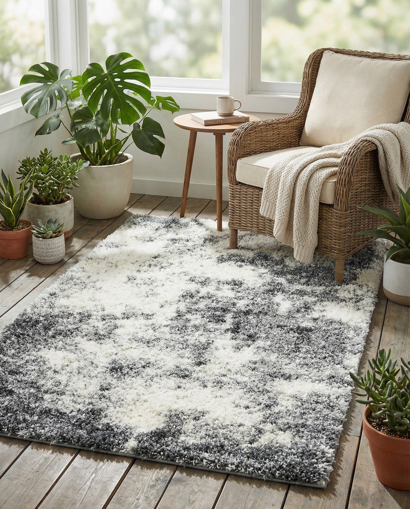 Cozy Haven Shag Collection Area Rug -  Tranquility (Smoke Gray) Rectangle Smoke Gray  lifestyle 27