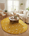 Berber Lattice Shag Collection Area Rug - Atlas (Yellow) Oval Yellow  lifestyle 30