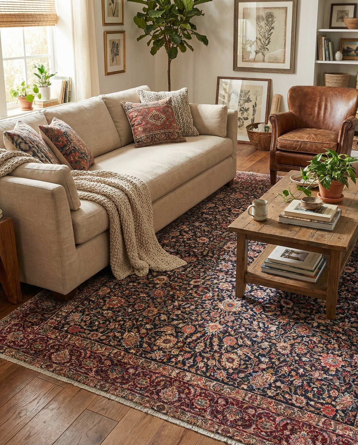 Bazaar Chic Collection Area Rug -  Tangier Rectangle Navy Blue  lifestyle 13