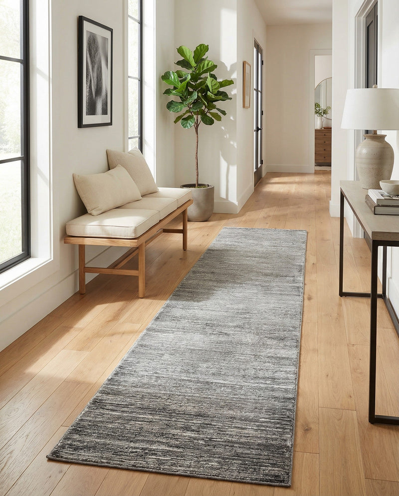 Bloomsbury Elegance Collection Area Rug -  Kensington (Gray) Runner Gray  lifestyle 37