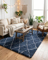 Casablanca Comfort Collection Area Rug -  Tangier Rectangle Navy Blue  lifestyle 21