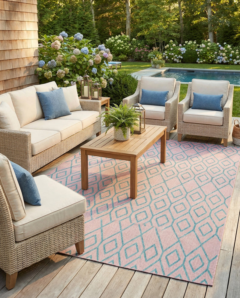 Urban Oasis Rugs Collection Area Rug -  Boulevard (Pink and Aqua) Rectangle Pink and Aqua  lifestyle 11