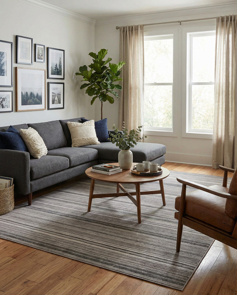 Jewel Oasis Collection Area Rug - Sapphire (Gray) Rectangle Gray  lifestyle 22