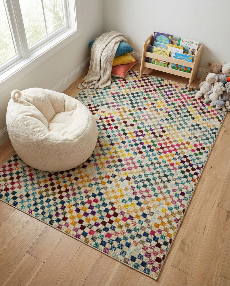 Chromatic Oasis Collection Area Rug -  Flora Rectangle Multi  lifestyle 11