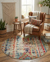 Sedona Vista Collection Area Rug -  Navajo Round Blue  lifestyle 45