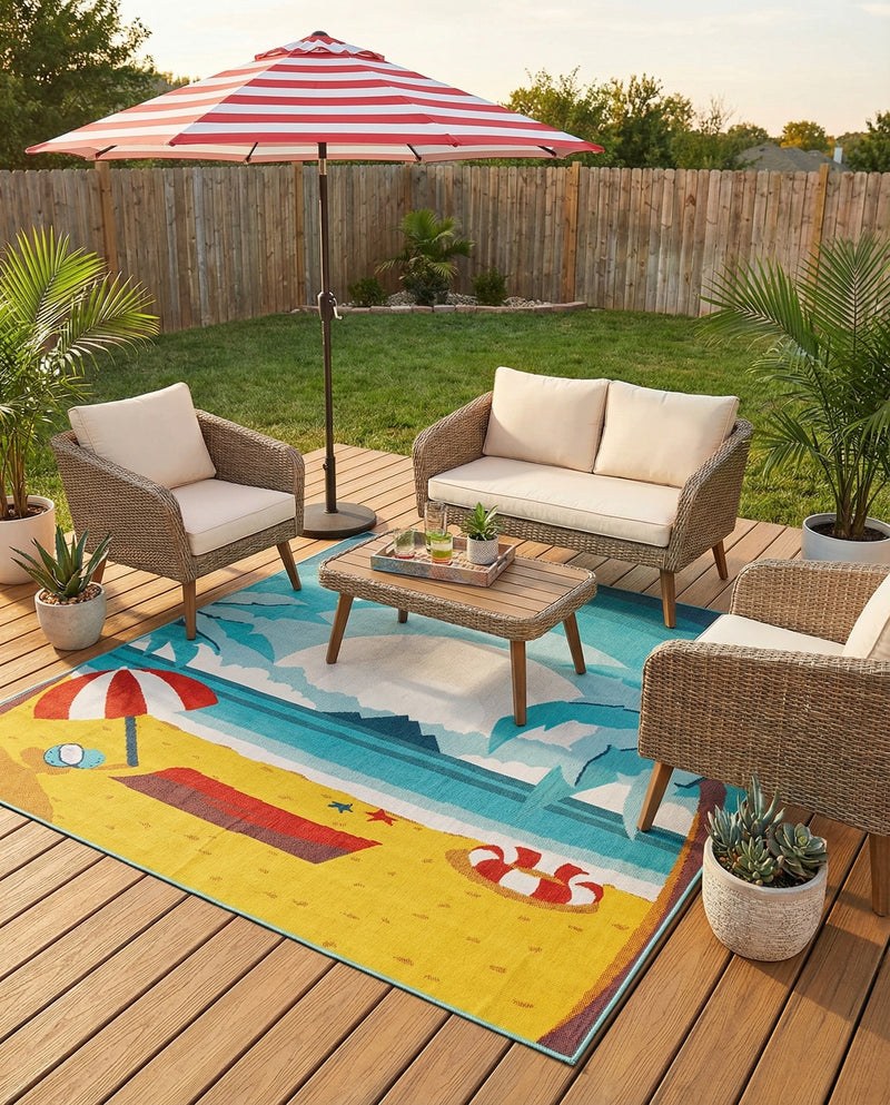 Seaside Haven Rugs Collection Area Rug -  Dockside Rectangle Multi  lifestyle 23