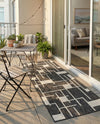Urban Terrace Collection Area Rug -  Parkside Runner Black and White  lifestyle 25