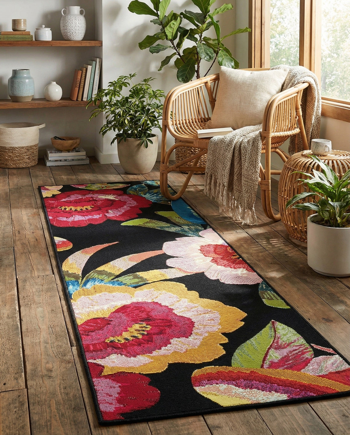 Seaside Blooms Collection Area Rug -  Versailles Runner Multi  lifestyle 109