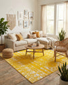 Brighton Stripes Collection Area Rug - Sussex (Yellow) Rectangle Yellow  lifestyle 10