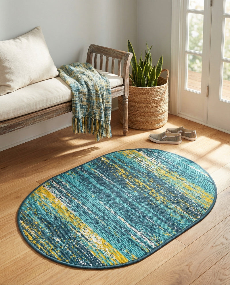 Seaside Haven Rugs Collection Area Rug -  Sandbar Oval Multi.Blue  lifestyle 66