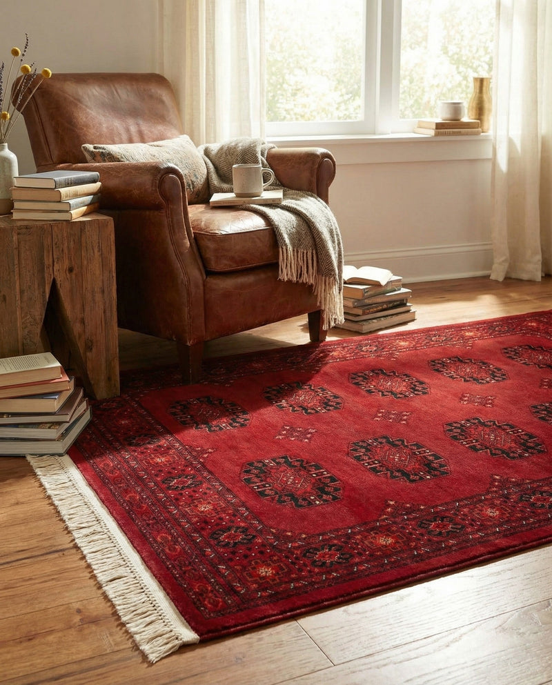 Samarkand Elegance Collection Area Rug -  Fergana Rectangle Red  lifestyle 16