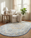 Savannah Series Collection Area Rug - Charleston (Sky blue) Oval Sky blue  lifestyle 66