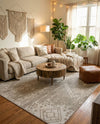 Desert Nomad Terrace Collection Area Rug - Sahara (Gray) Square Gray  lifestyle 56
