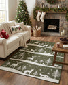 Garden Festivity Collection Area Rug - Evergreen Rectangle Green  lifestyle 19