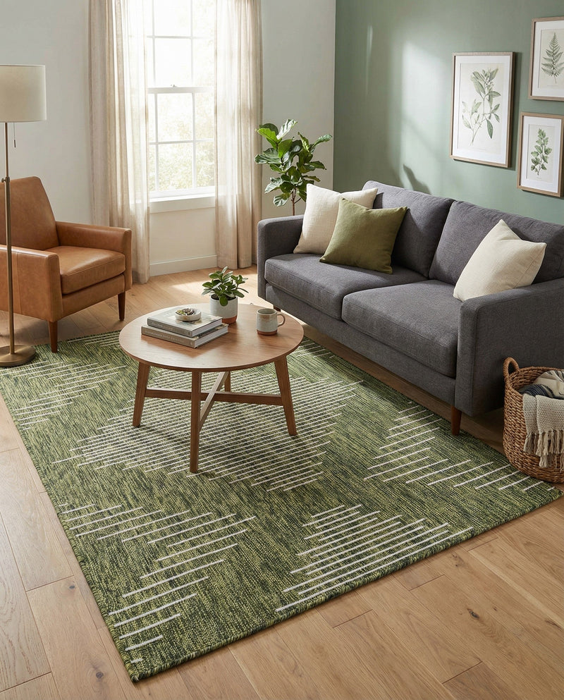 Urban Terrace Collection Area Rug -  Chelsea (Green) Rectangle Green  lifestyle 29