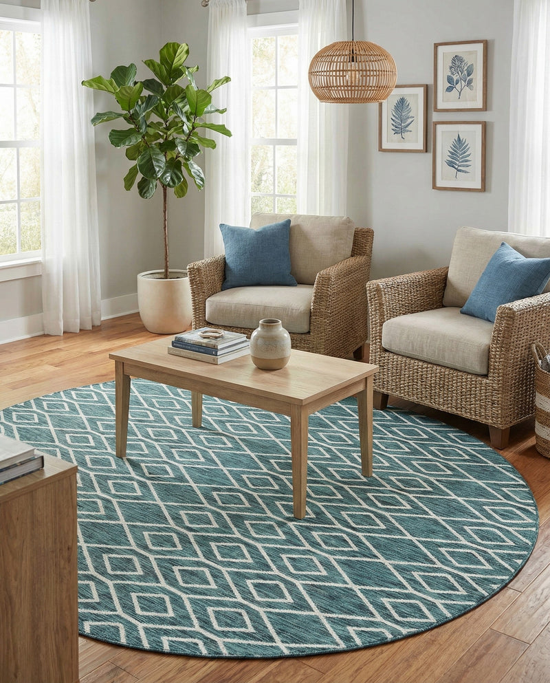 Urban Oasis Rugs Collection Area Rug -  Boulevard (Teal) Oval Teal  lifestyle 48