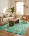 Baroque Era Collection Area Rug - Versailles (Spring Green) Rectangle Spring Green  lifestyle 17