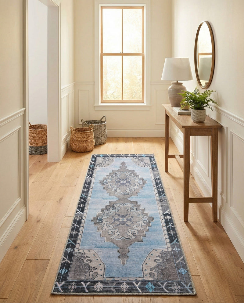 Heritage Elegance Collection Area Rug -  Winterthur (Blue Gray) Runner Blue Gray  lifestyle 55