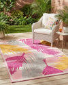 Bahama Breeze Outdoor Collection Area Rug -  CatCay Rectangle Pink  lifestyle 60