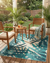 Seaside Blooms Collection Area Rug -  Provence Rectangle Teal blue  lifestyle 24