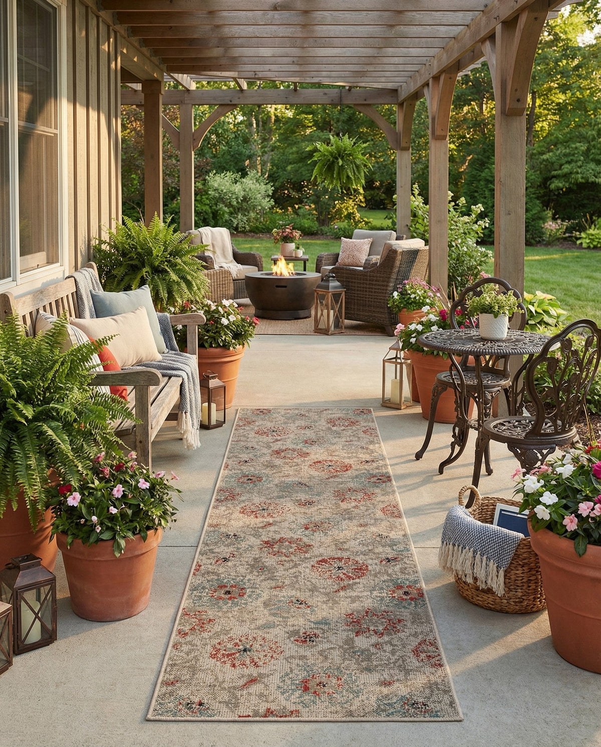 Seaside Blooms Collection Area Rug - Seychelles Runner Beige  lifestyle 148