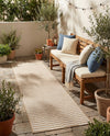 Seaside Stripes Collection Area Rug - Cabana (Taupe) Runner Taupe  lifestyle 39