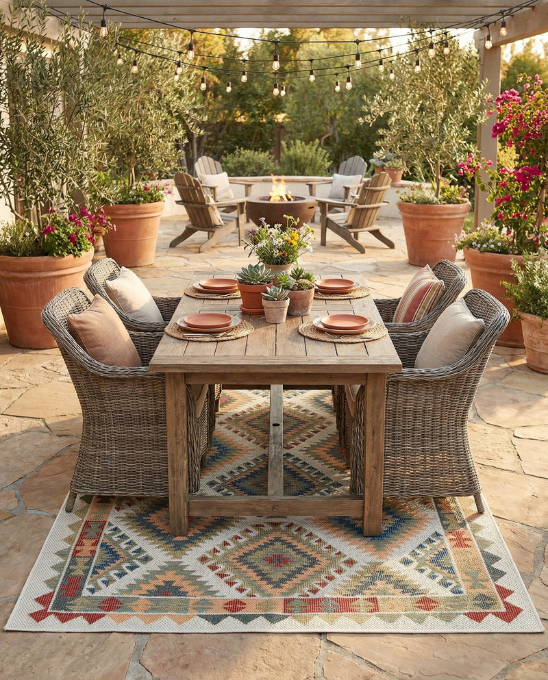 Coastal Terrace Collection Area Rug -  Sandbar Rectangle Ivory  lifestyle 17