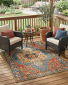 Patio Heritage Collection Area Rug -  Grove Rectangle Navy Blue and Rust Red  lifestyle 17