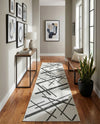 Urban Terrace Collection Area Rug -  Bowery Runner Black and White  lifestyle 32
